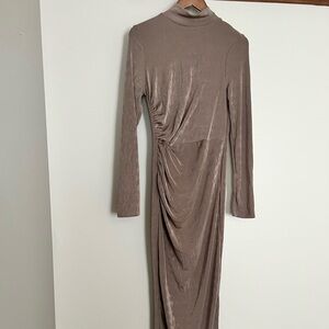 SHEIN Taupe Long Sleeve Dress